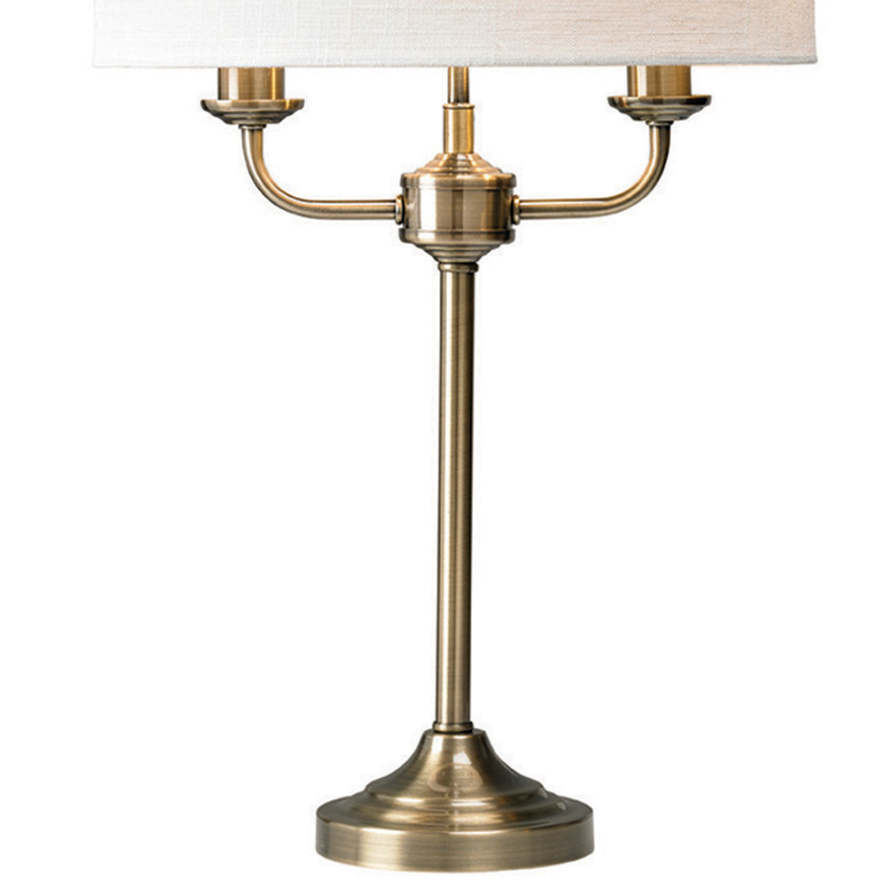 The Lighting and Interiors Antique Brass Grantham Table Lamp Image 3