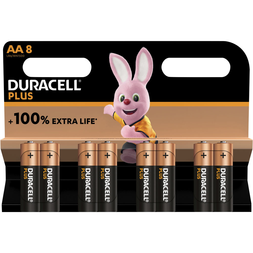 Duracell Plus LR6 AA 1.5V Alkaline Batteries 8 pack Image 1