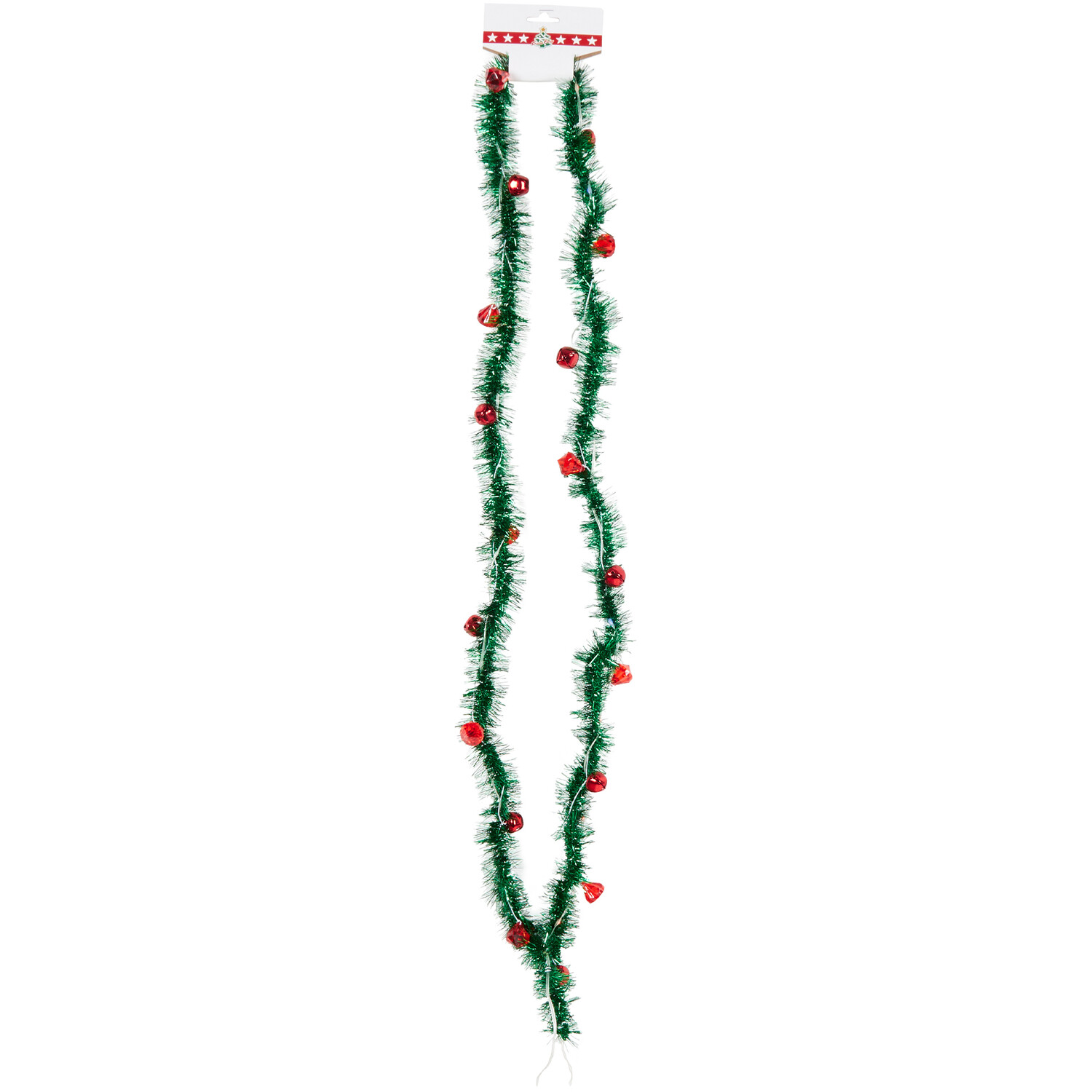 LED Tinsel Garland With Bells Image 1