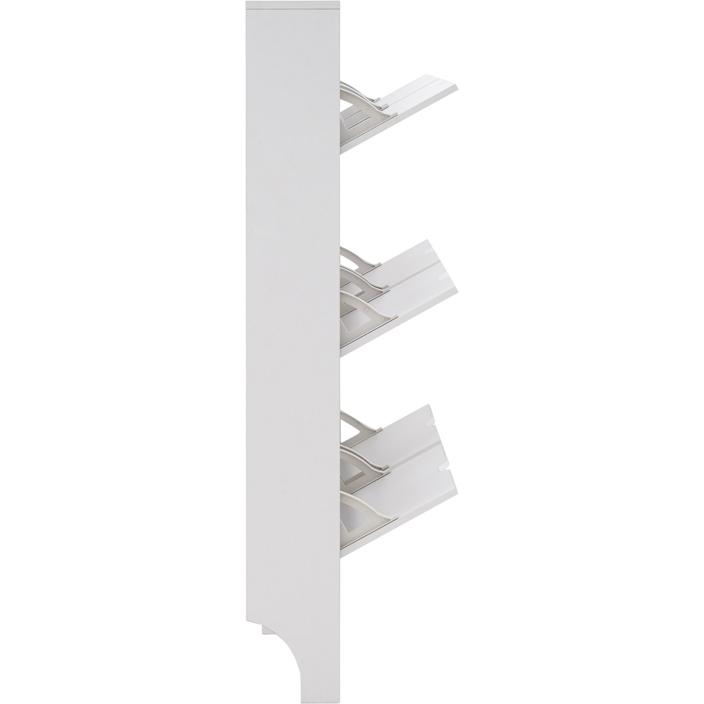 GFW White Narrow 6 Drawer Shoe Cabinet Image 3