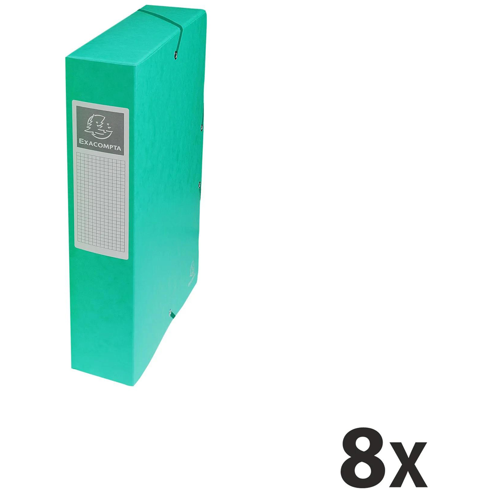 Exacopmta A4 Green Pressboard Box File 60mm 8 Pack Image 7