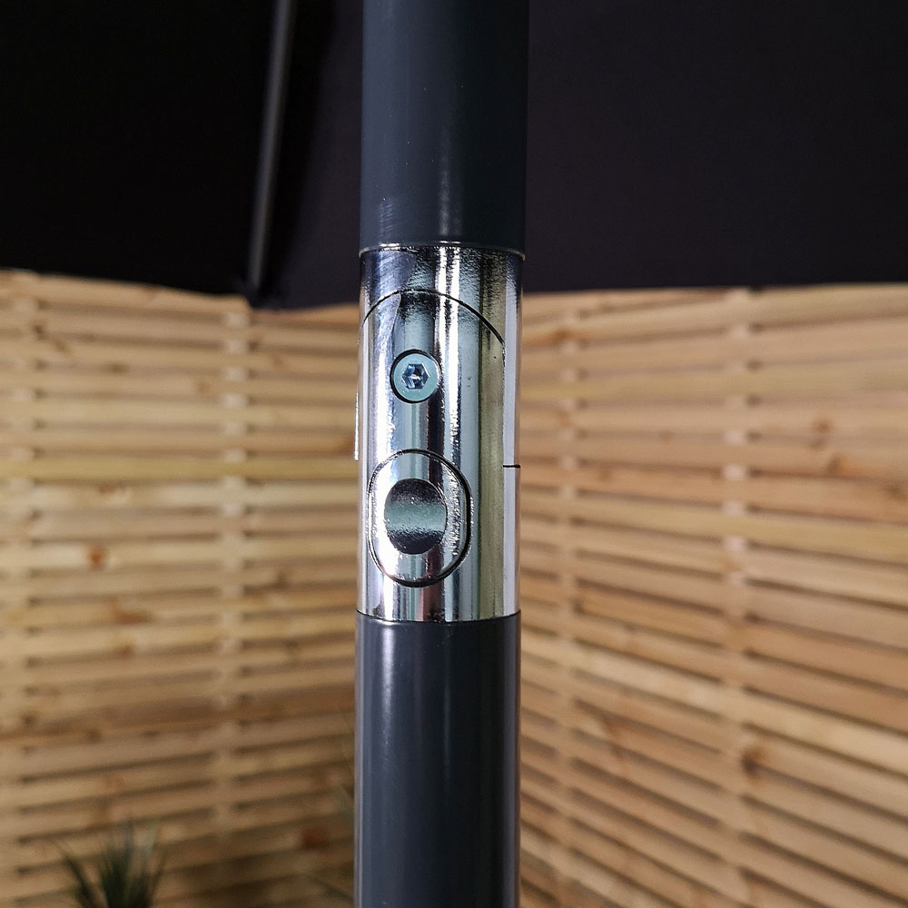 Samuel Alexander Black Aluminium Garden Patio Sun Shade Parasol 2m Image 3