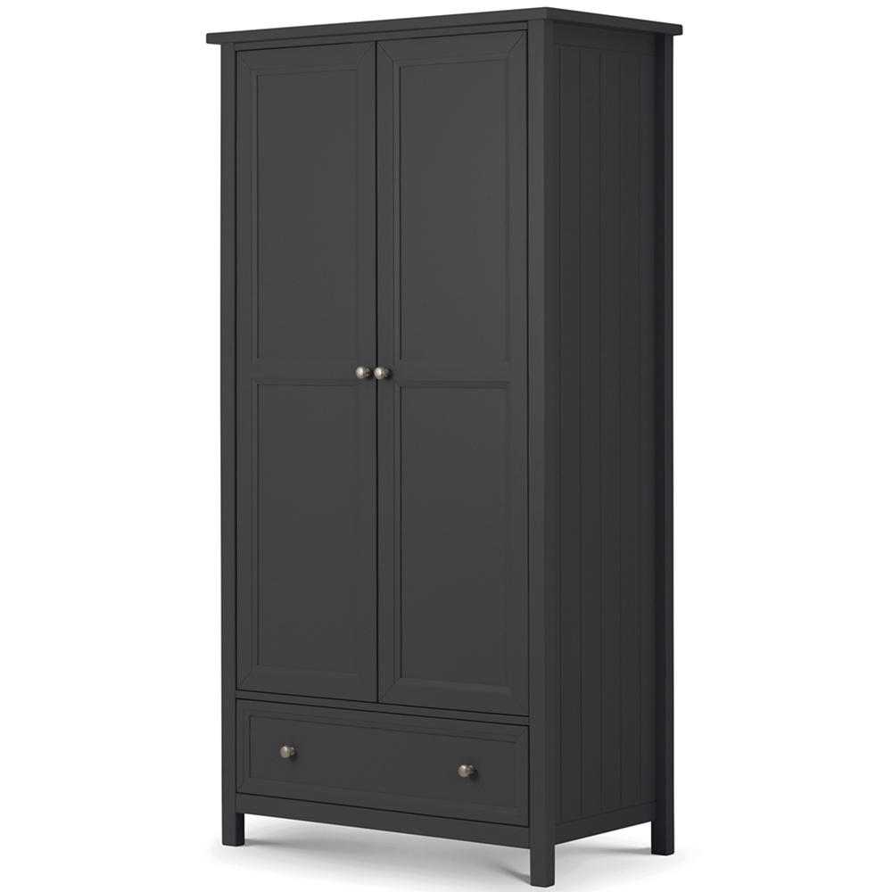 Julian Bowen Maine 2 Door Single Drawer Anthracite Combination Wardrobe Image 2