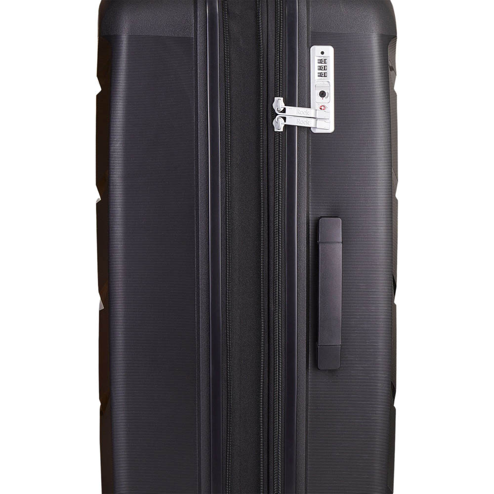 Rock Tulum Set of 3 Black Hardshell Expandable Suitcases Image 4