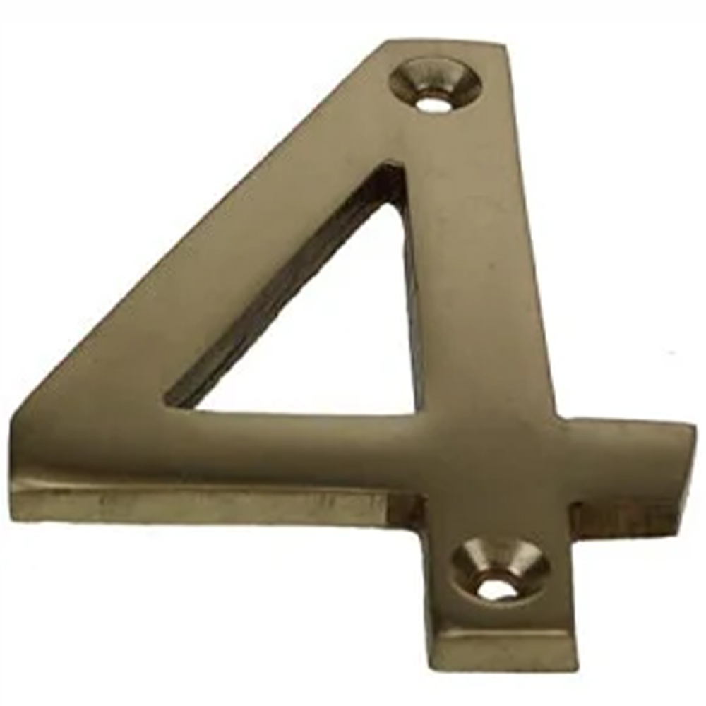 Golden Grace Brass House Door Number 4 3 inch Image 1