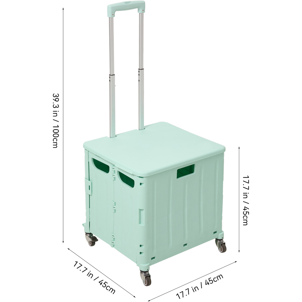 Living and Home 65L Green Foldable Shopping Trolley Image 7
