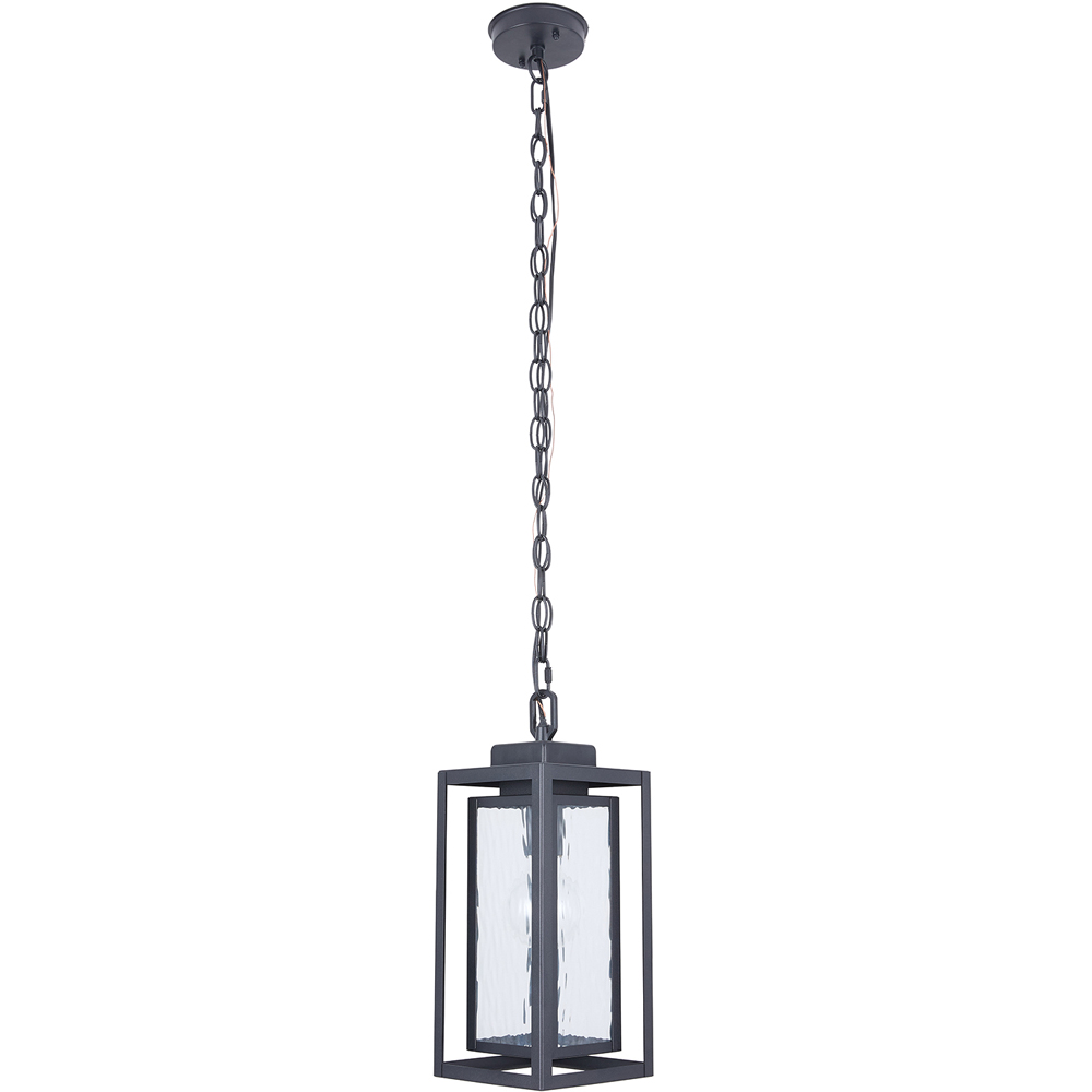 Living and Home Glass Shade Outdoor Pendant Light with Adjustable Height Image 1