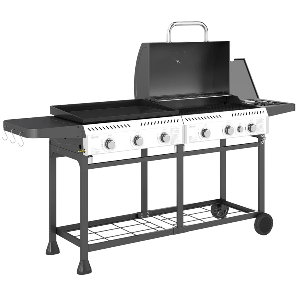 Outsunny 6+1 Burner Gas Grill and Plancha Image 1