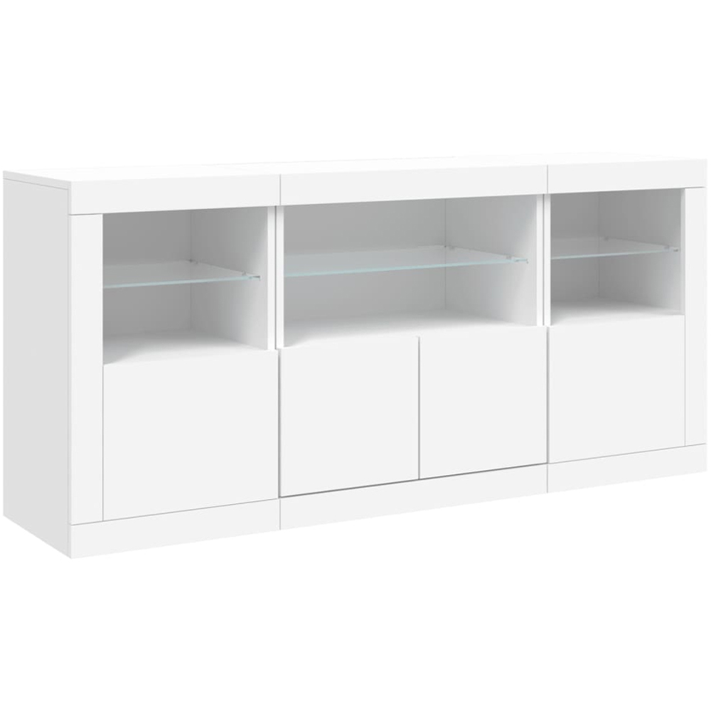 vidaXL 4 Door 6 Shelf White LED Sideboard Image 5