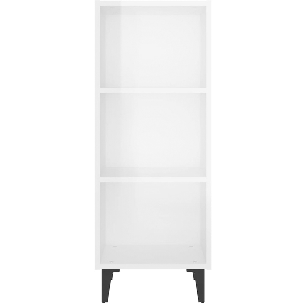 vidaXL 3 Shelf High Gloss White Sideboard Image 5