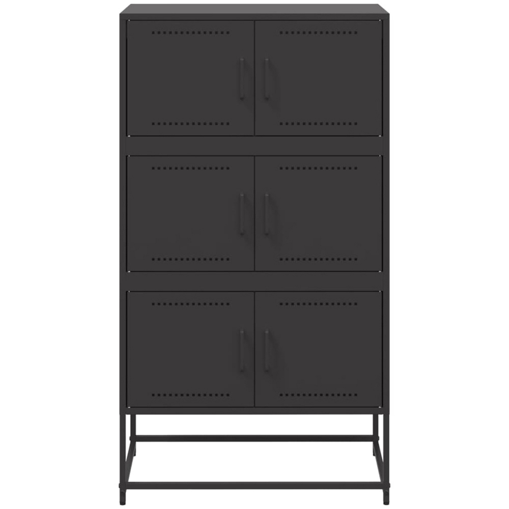 vidaXL 6 Door Black Metal Sideboard Image 3
