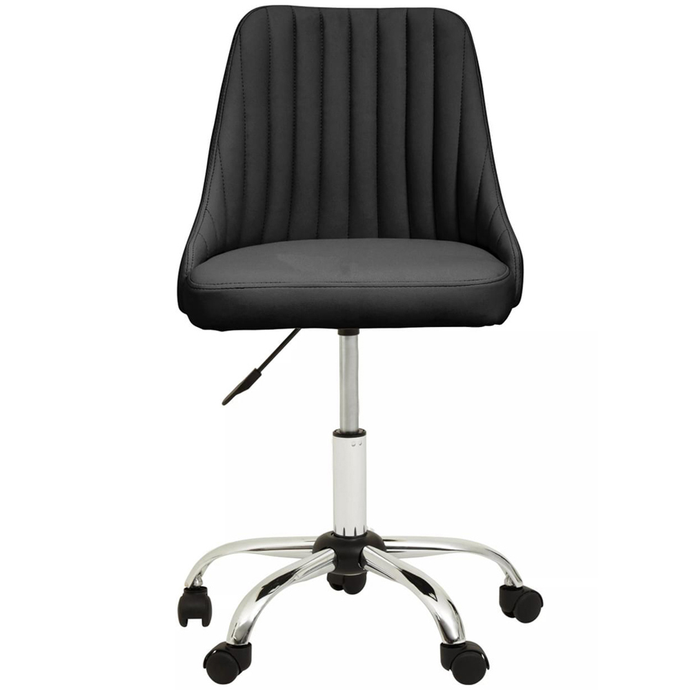 Interiors by Premier Brent Black and Chrome Swivel Home Office Chair Image 2