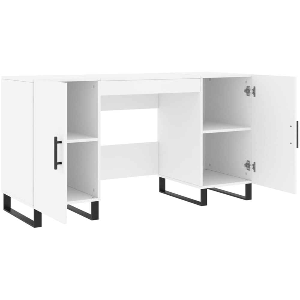 vidaXL 2 Door Computer Desk White Image 5