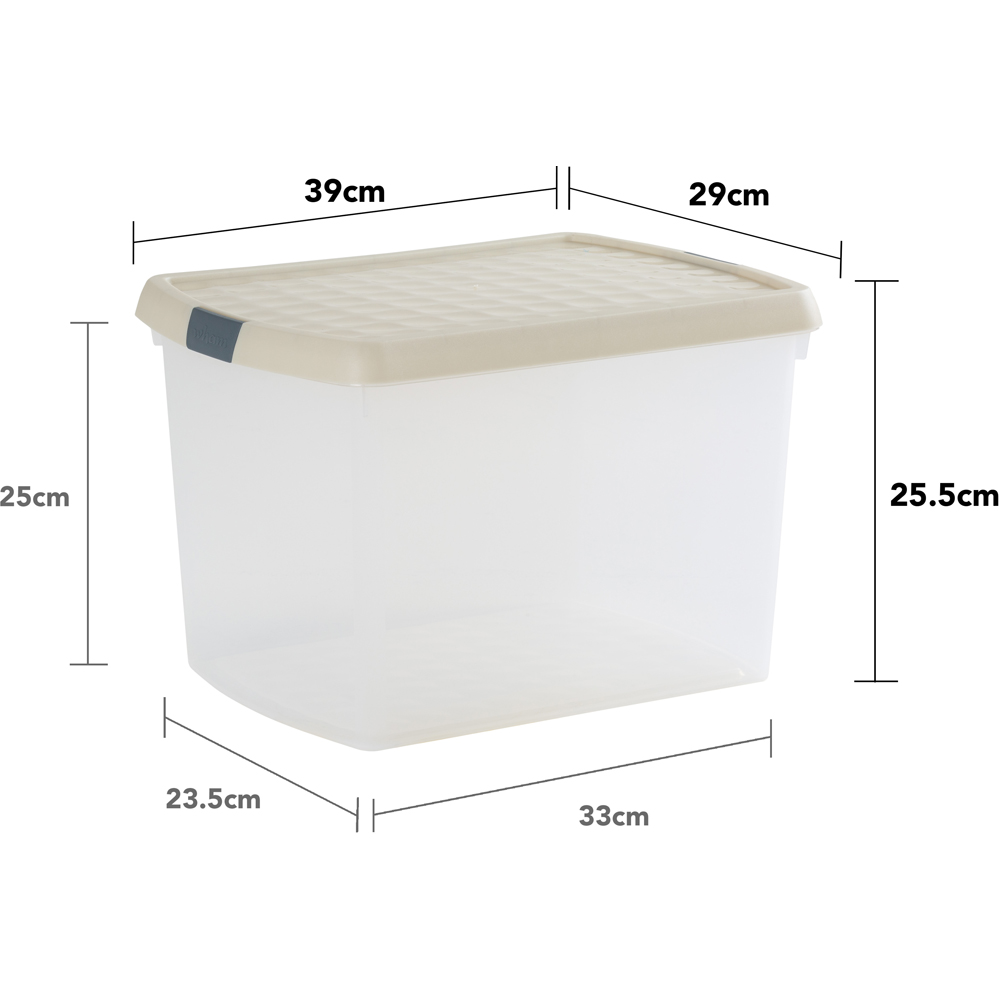 Wham Clip 21.5L Clear Stone and Slate Grey Rectangular Storage Box with Lid 4 Pack Image 7