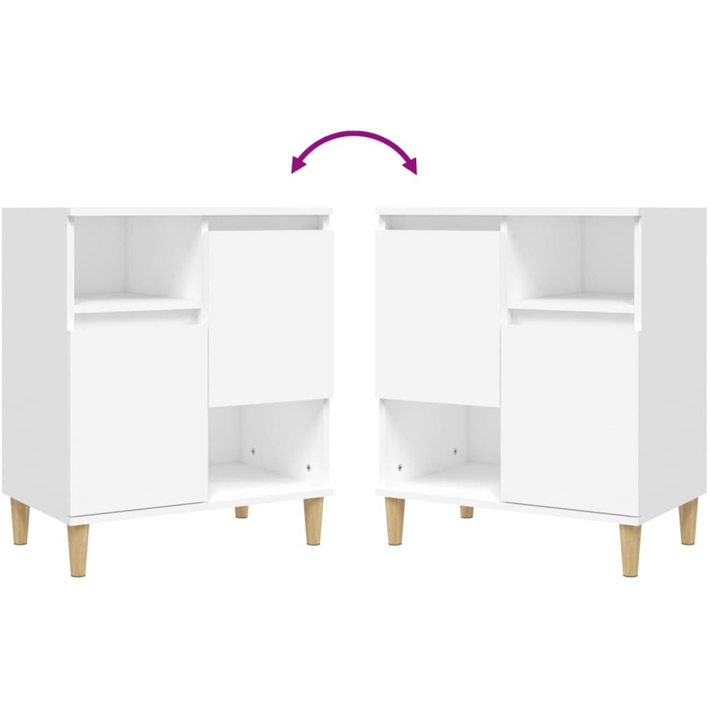 vidaXL 2 Door 2 Open Shelf White Sideboard Set of 2 Image 6