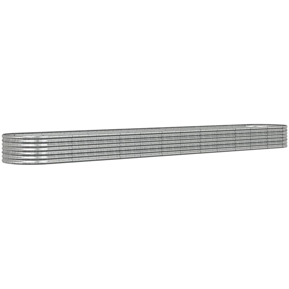 vidaXL Silver Galvanised Steel Raised Garden Bed 512 x 80 x 36cm Image 1
