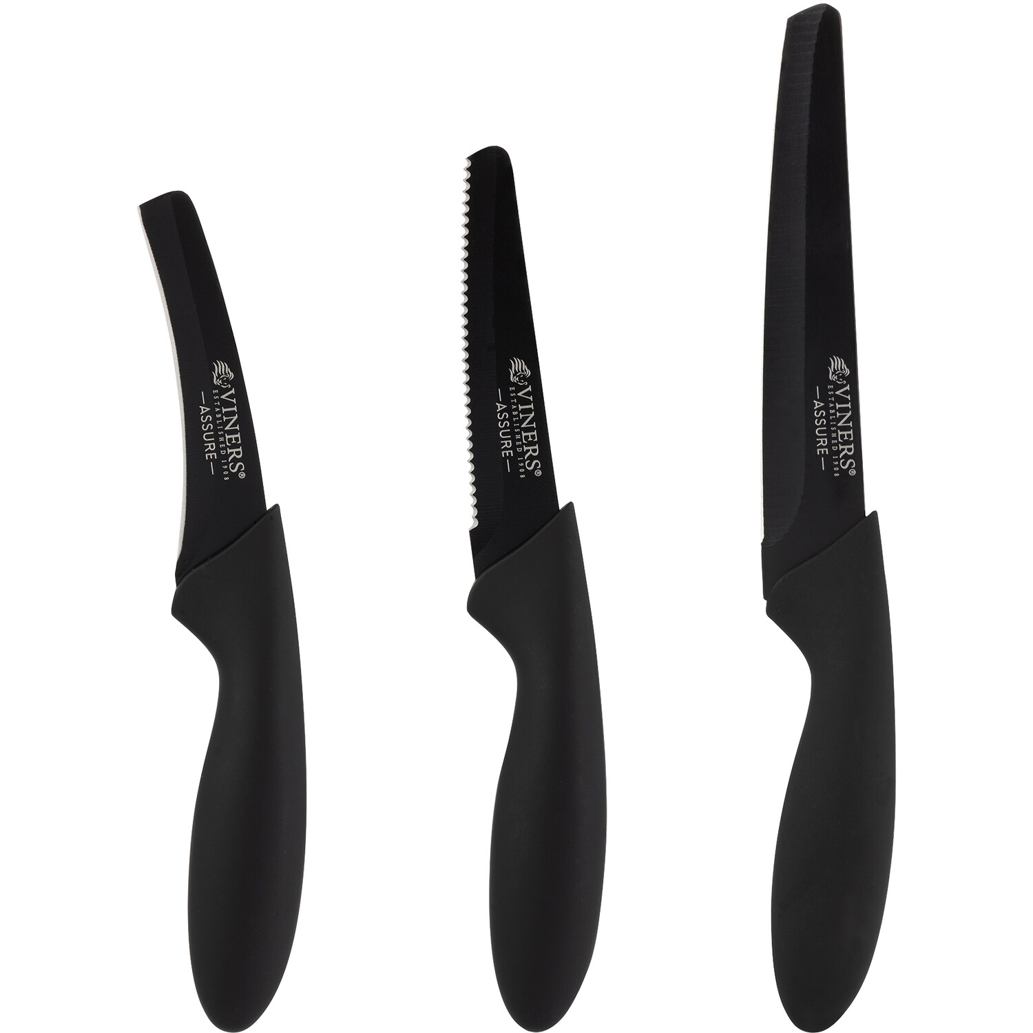 Assure 3 Piece Knife Prep Set Black Image 2