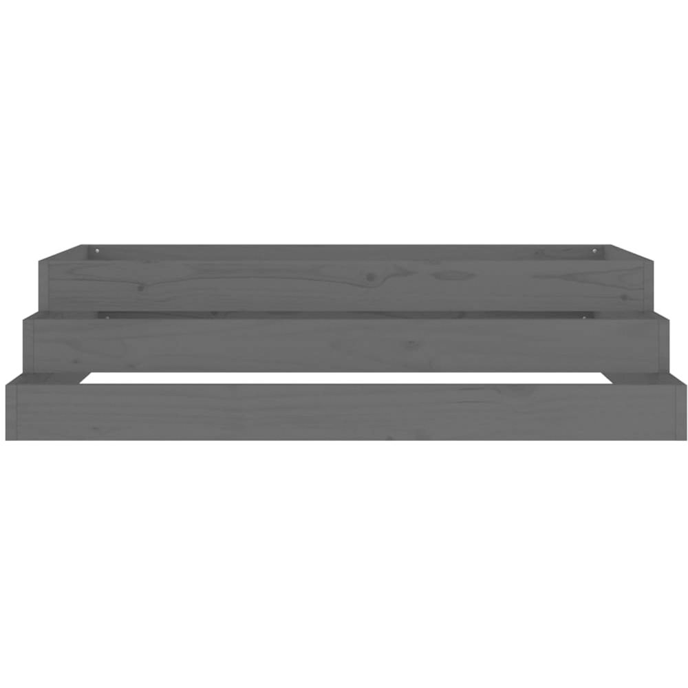 vidaXL Grey Solid Pine Wood Stair-Step Design Garden Planter 27 x 110 x 110cm Image 4