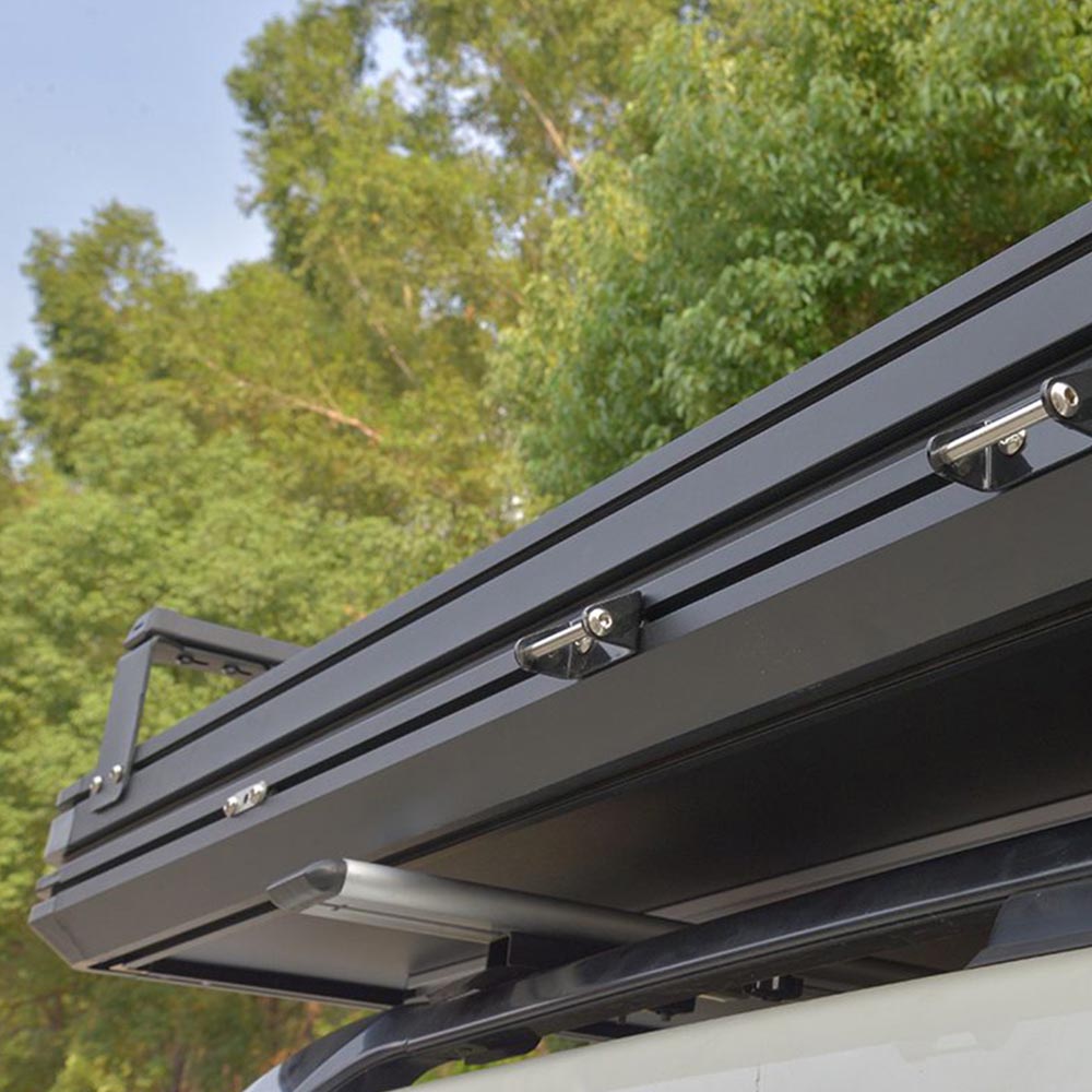 Living and Home Blue Hard Shell Car Roof Tent with Retractable Ladder and Canopy 210 x 132cm Image 8