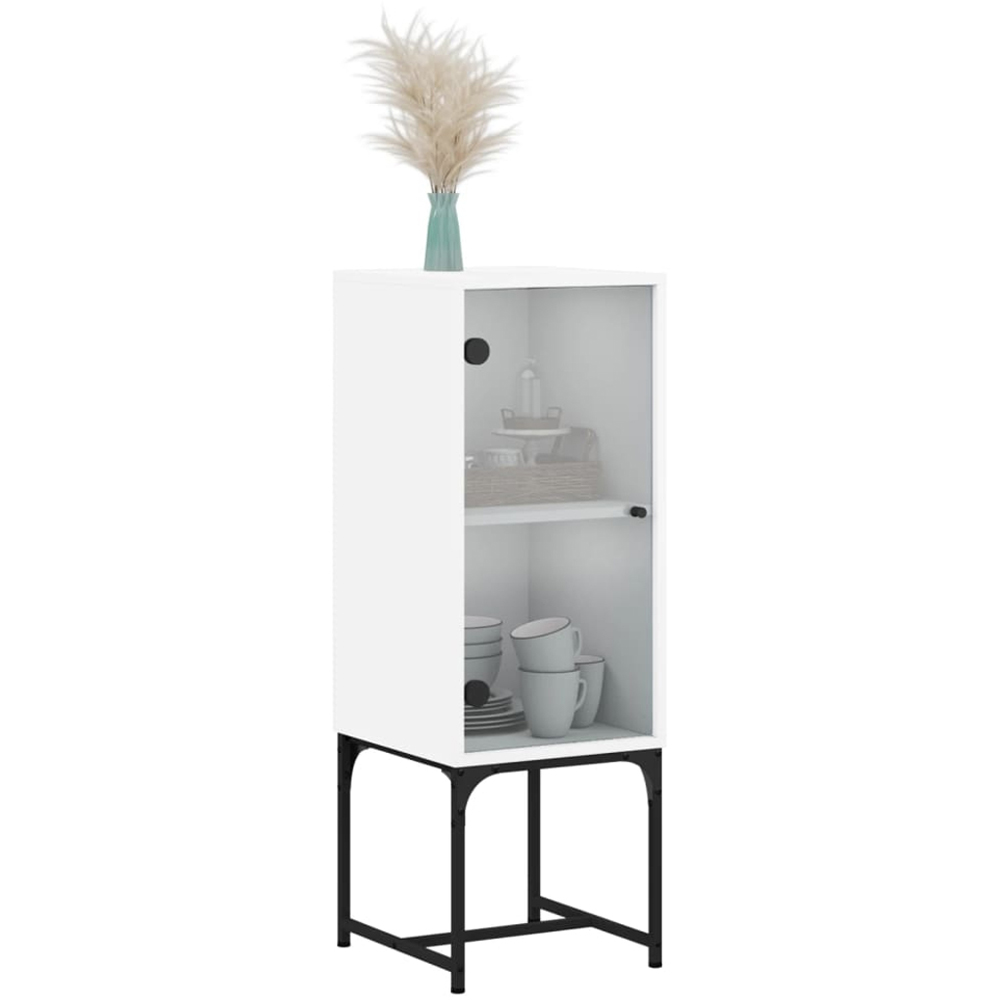 vidaXL Single Door White Side Cabinet Image 3