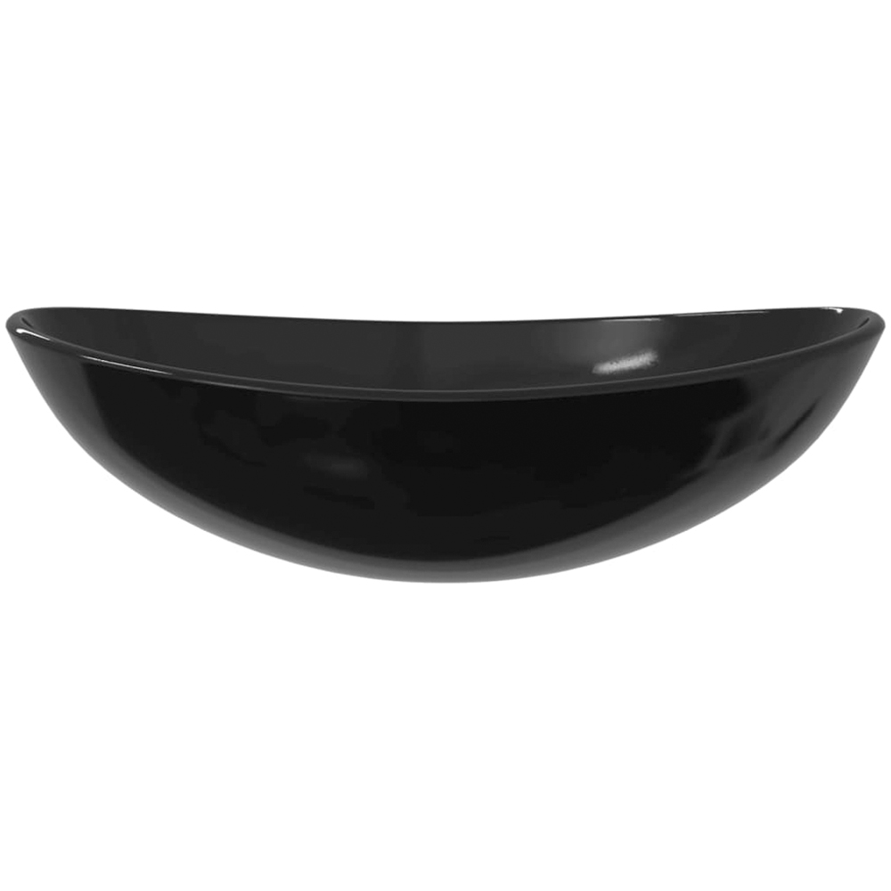 vidaXL Black Tempered Glass Wash Basin 155 x 545 x 350mm Image 2