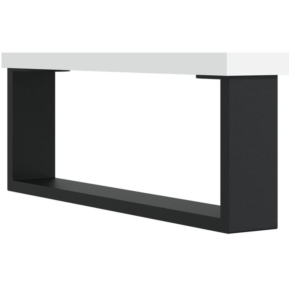 vidaXL 4 Glass and Wood Door 6 Shelf White Highboard Image 9