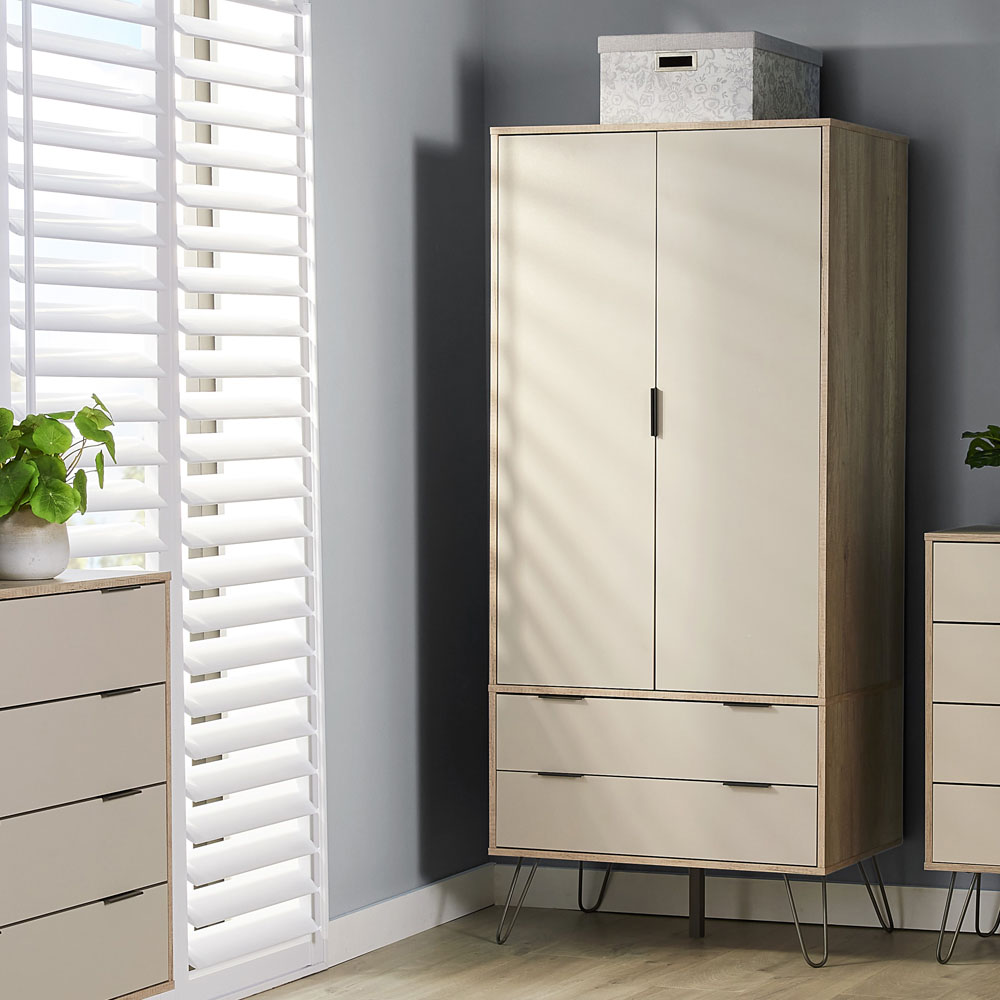 Core Products Augusta 2 Door 2 Drawer Driftwood and Calico Wardrobe Image 7