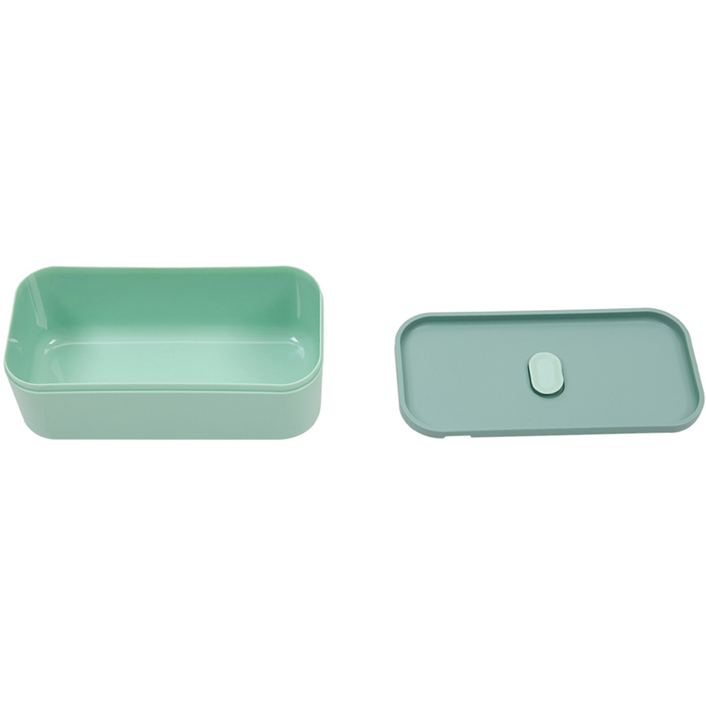 Living and Home 1.8L 2-Tier Green Lunch Box with Cutlery and 3 Top Compartments Image 5