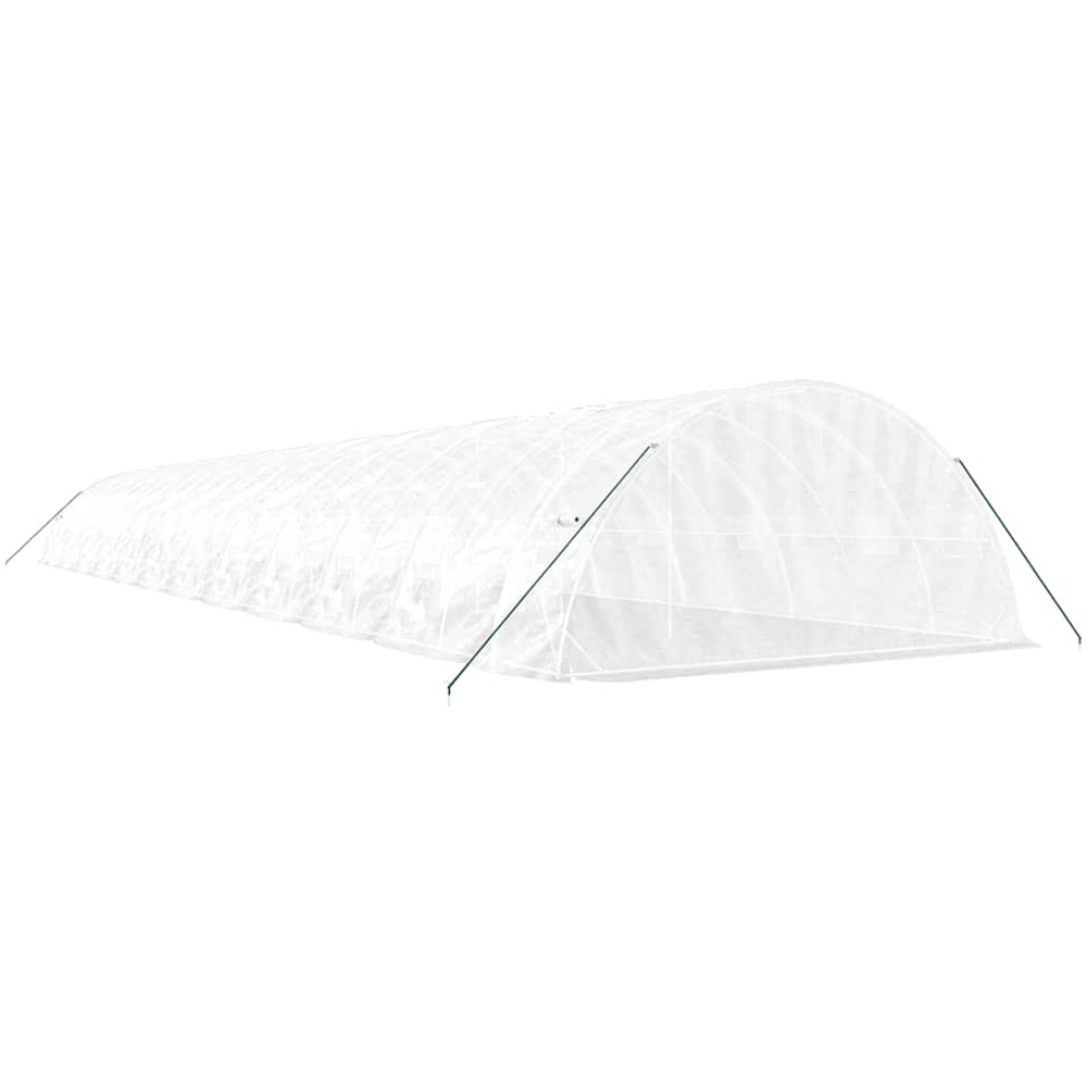 vidaXL White Polyethylene Galvanised Steel Frame 78.4 x 16.4ft Greenhouse Image 3