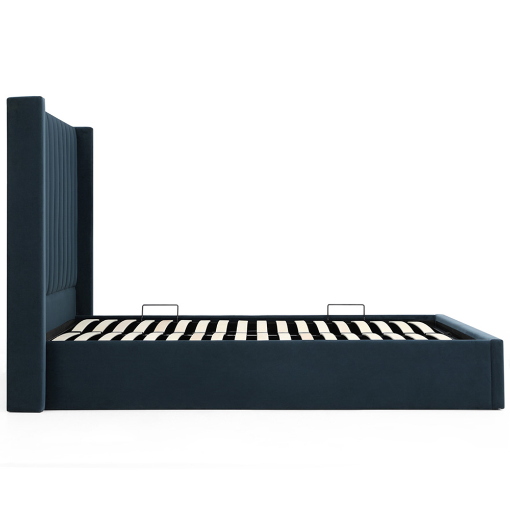 Atticus Super King Ink Velvet Ottoman Bed Image 6