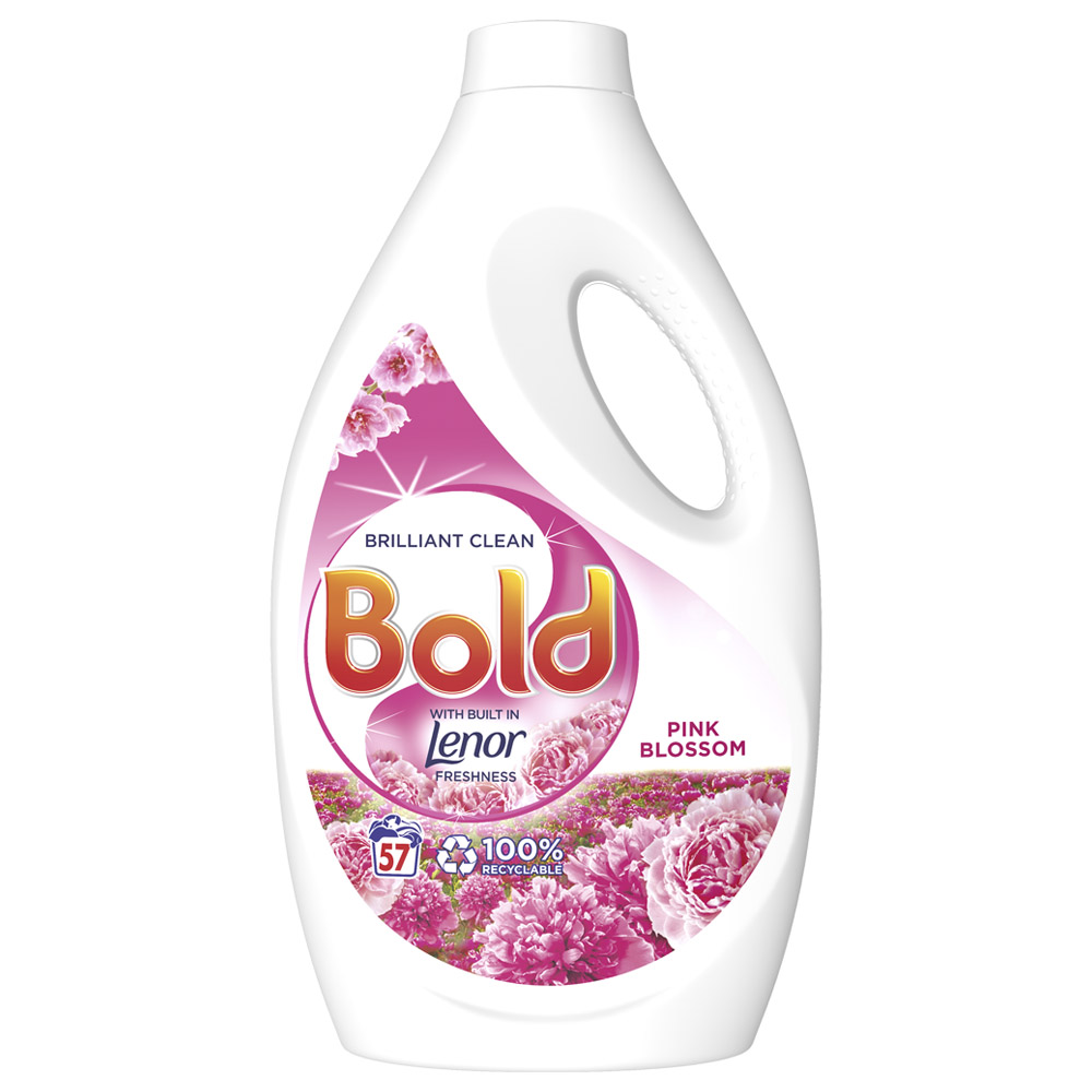 Bold 2 in 1 Pink Blossom Washing Liquid 57 Washes 1.995L Image 2