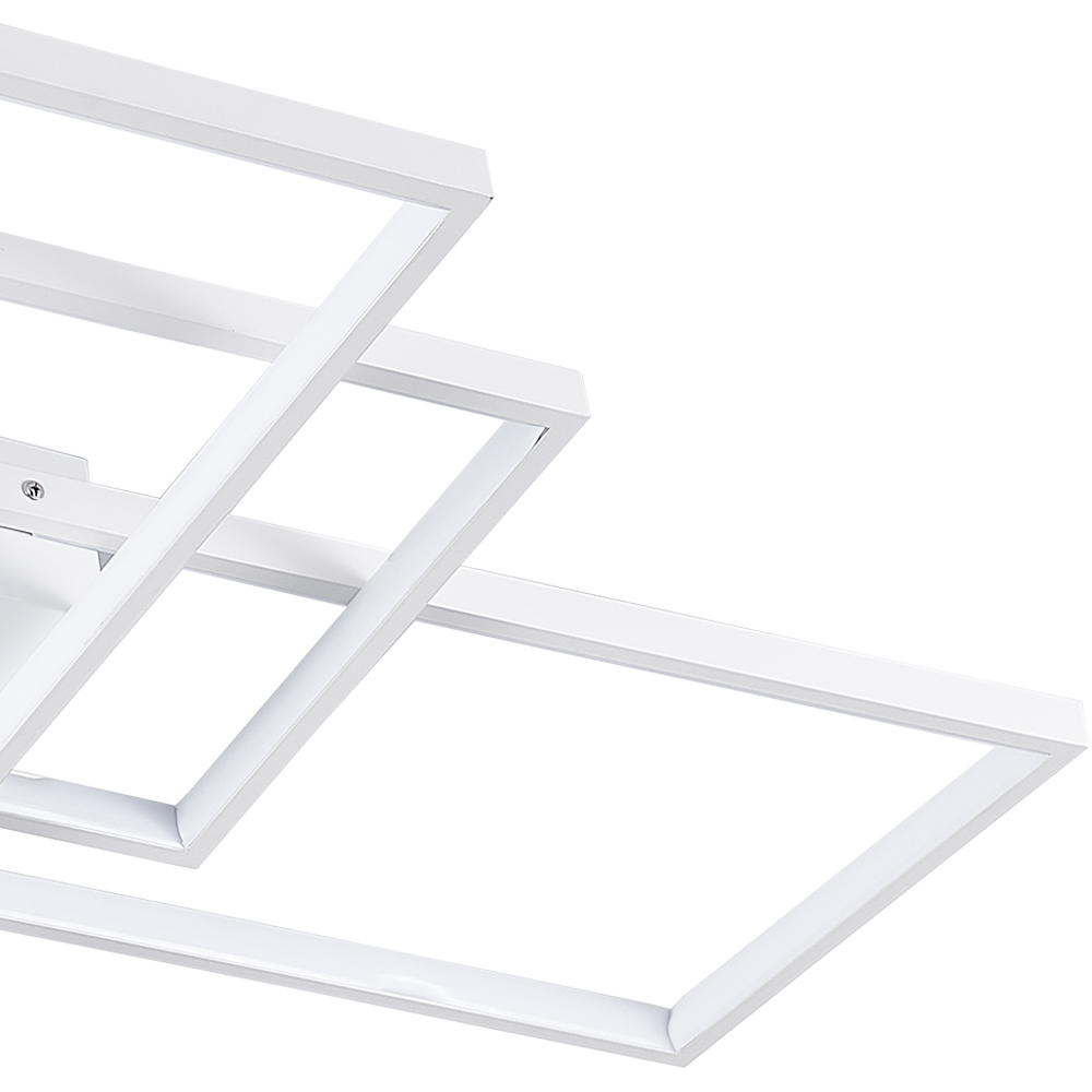 Living and Home White Rectangular LED Semi Flush Ceiling Light Image 5
