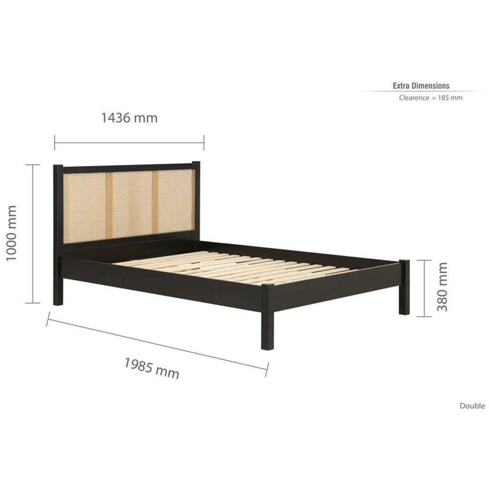 Croxley Double Black and Oak Rattan Bed Image 8