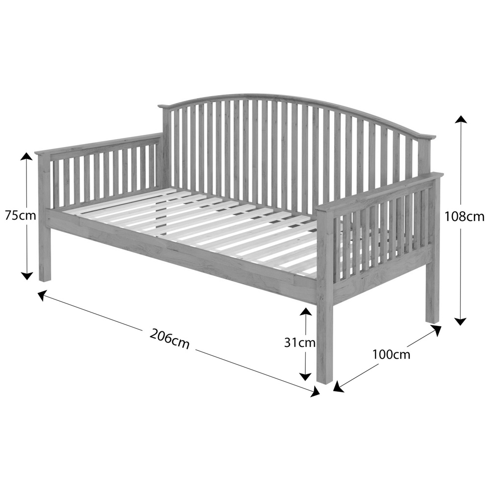 GFW Madrid Single Oak Wood Wooden Day Bed Image 8
