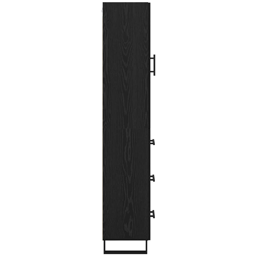vidaXL Single Door 3 Drawer Black Oak Sideboard Image 4