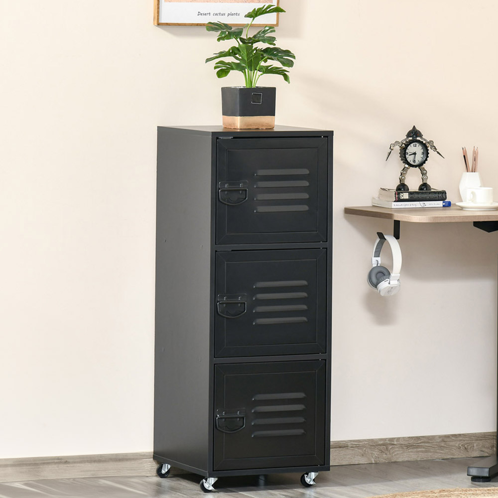 Vinsetto 3-Tier Rolling Filing Cabinet Image 1