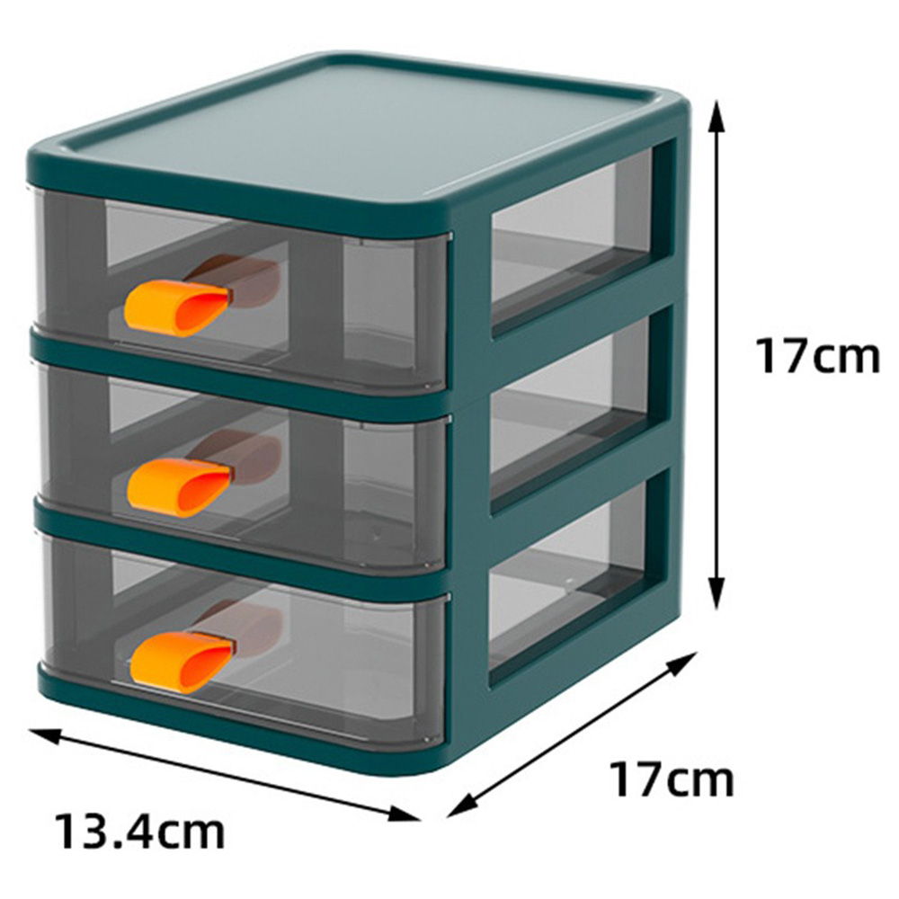 Living and Home 3 Drawer Multipurpose Transparent Makeup Storage Organiser Image 5