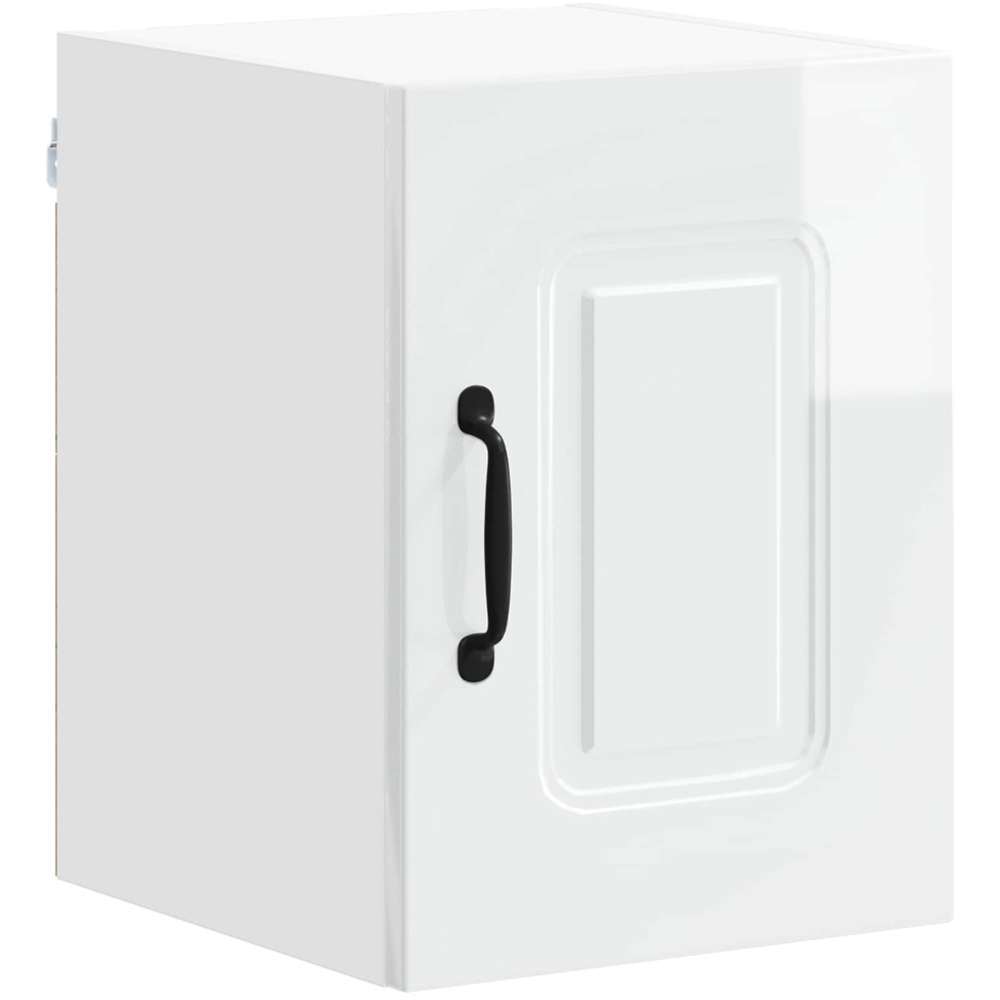 vidaXL Kalmar Single Door High Gloss White Wall Mounted Kitchen Cabinet Image 2