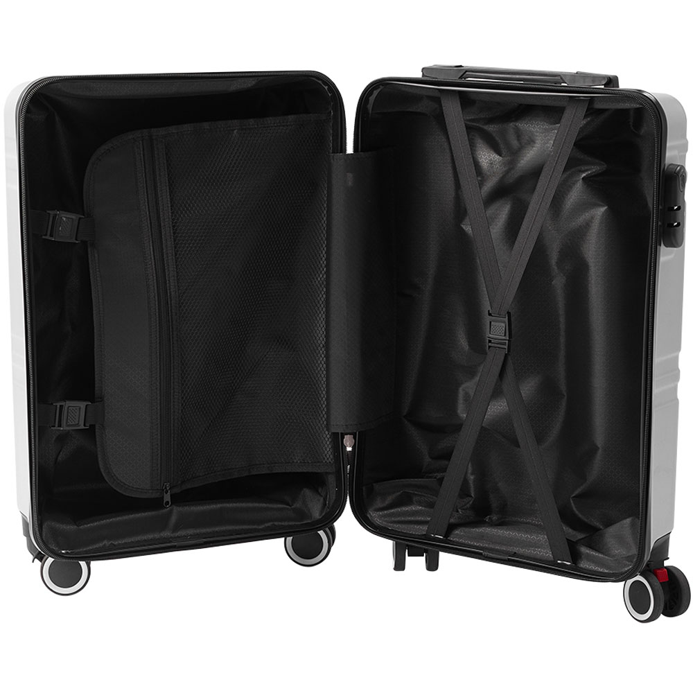 H&O Direct 20 inch Silver Hard Shell Suitcase with Combination Lock Image 3