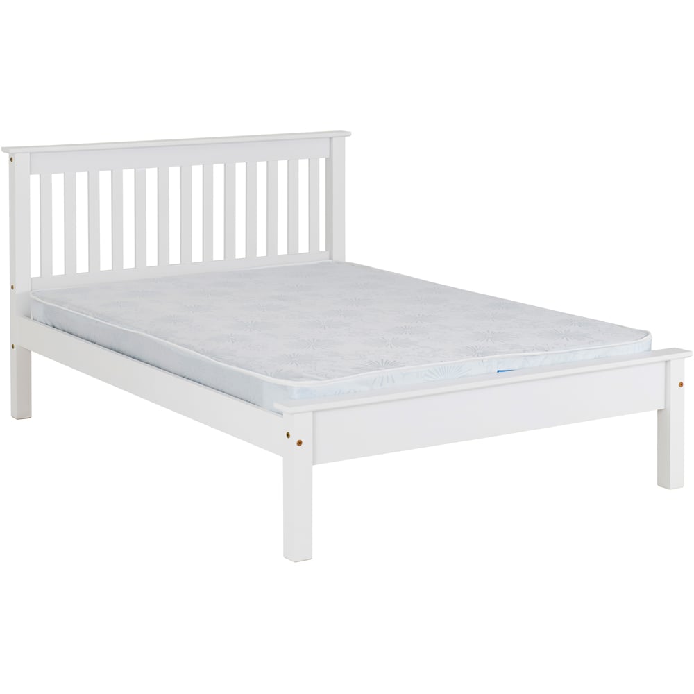Seconique Monaco Small Double White Low End Bed Image 2
