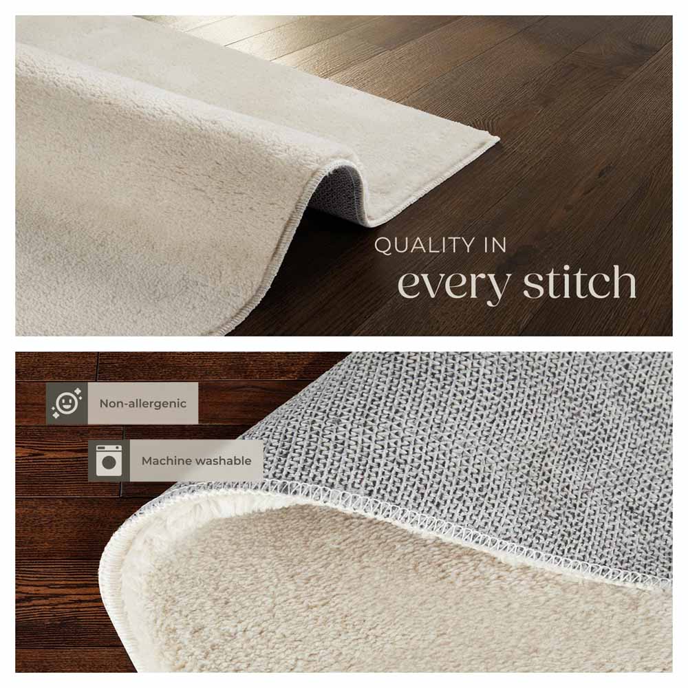 tectake Zonelle Beige Short Pile Ultra Soft Rug 200 x 140cm Image 5