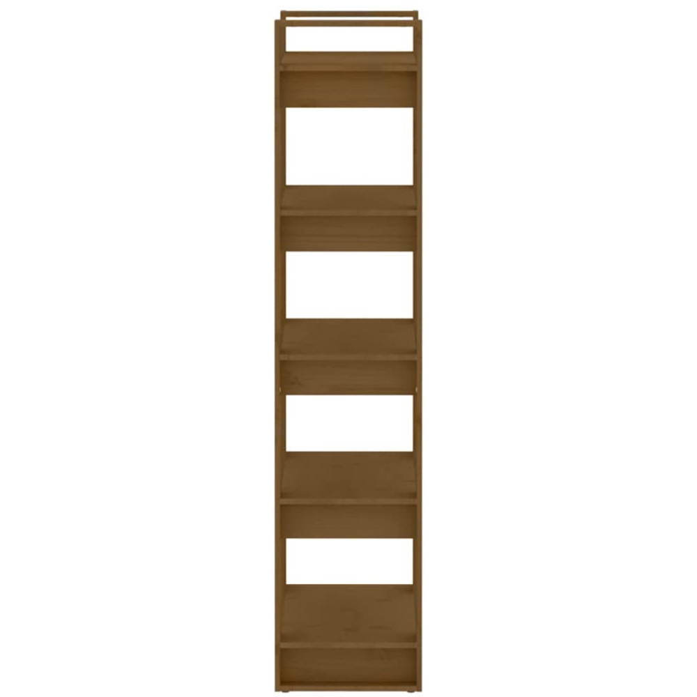 vidaXL 5 Shelf Honey Brown Solid Wood Bookcase Image 4