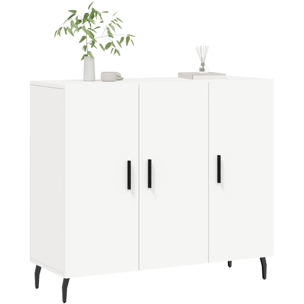 vidaXL 3 Drawer White Sideboard Image 3