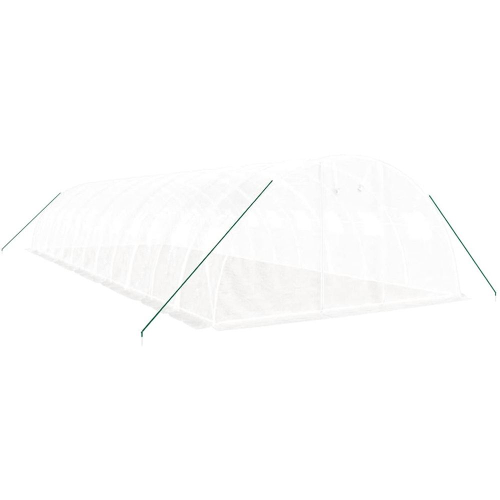 vidaXL White Polyethylene Galvanised Steel Frame 39.2 x 13.1ft Greenhouse Image 2