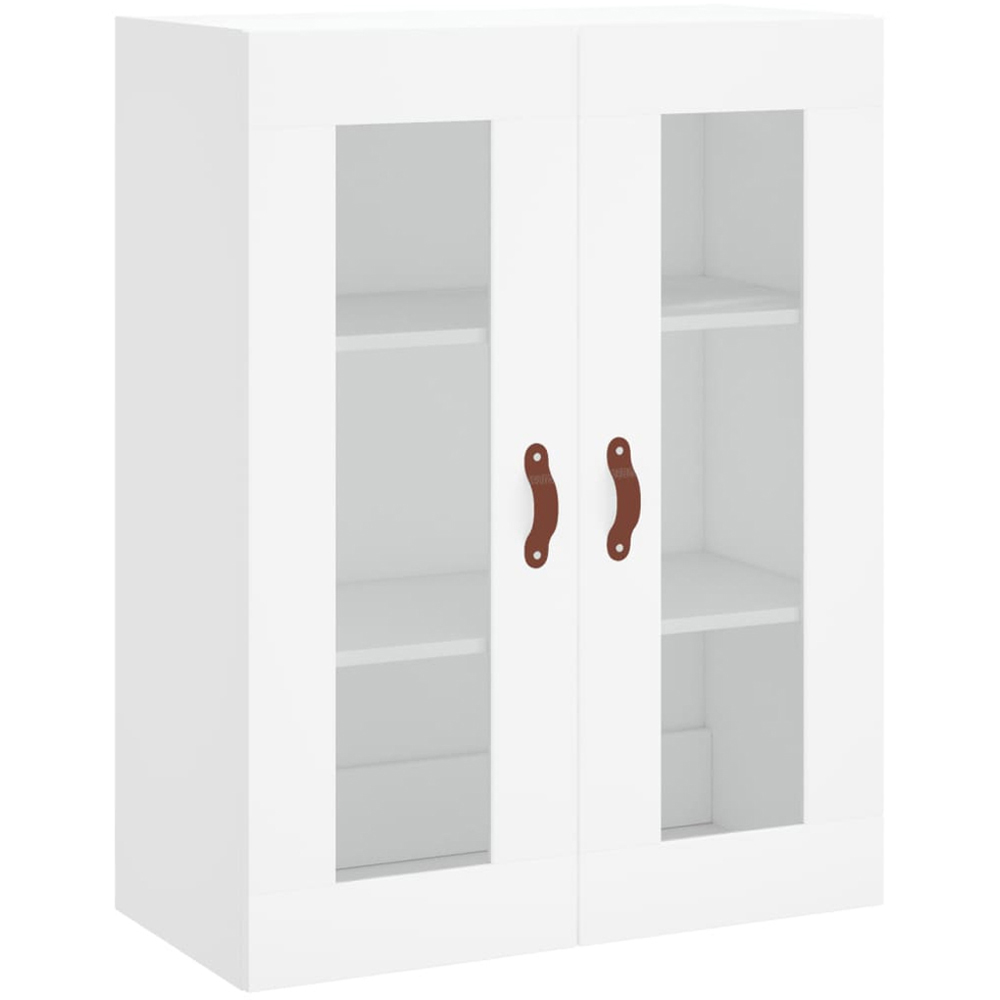vidaXL 2 Glass Door 3 Drawer White Highboard Image 5
