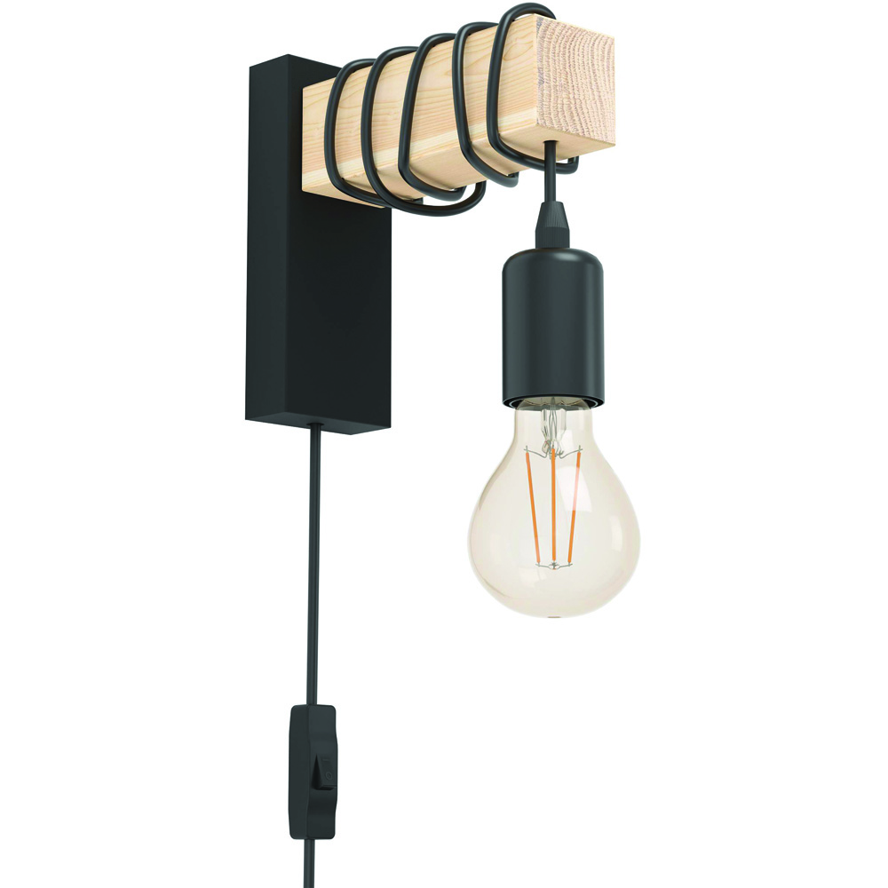 EGLO Townshend Black Industrial Wall Light Image 1