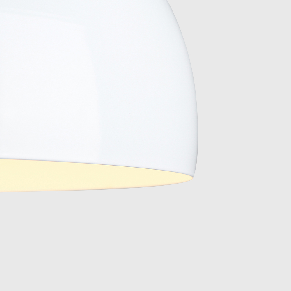 ValueLights Curva Gloss White Metal Dome Pendant Shade Image 5