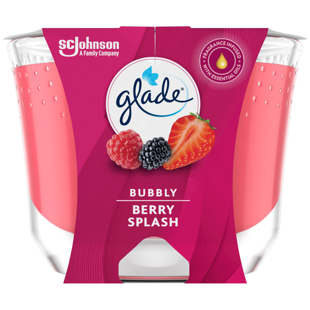 Glade Small Bubbly Berry Splash Scented Candle 129g Image 1