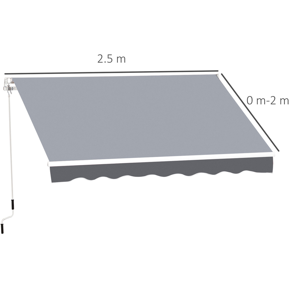 Outsunny Grey Manual Retractable Awning 2.5 x 2m Image 7