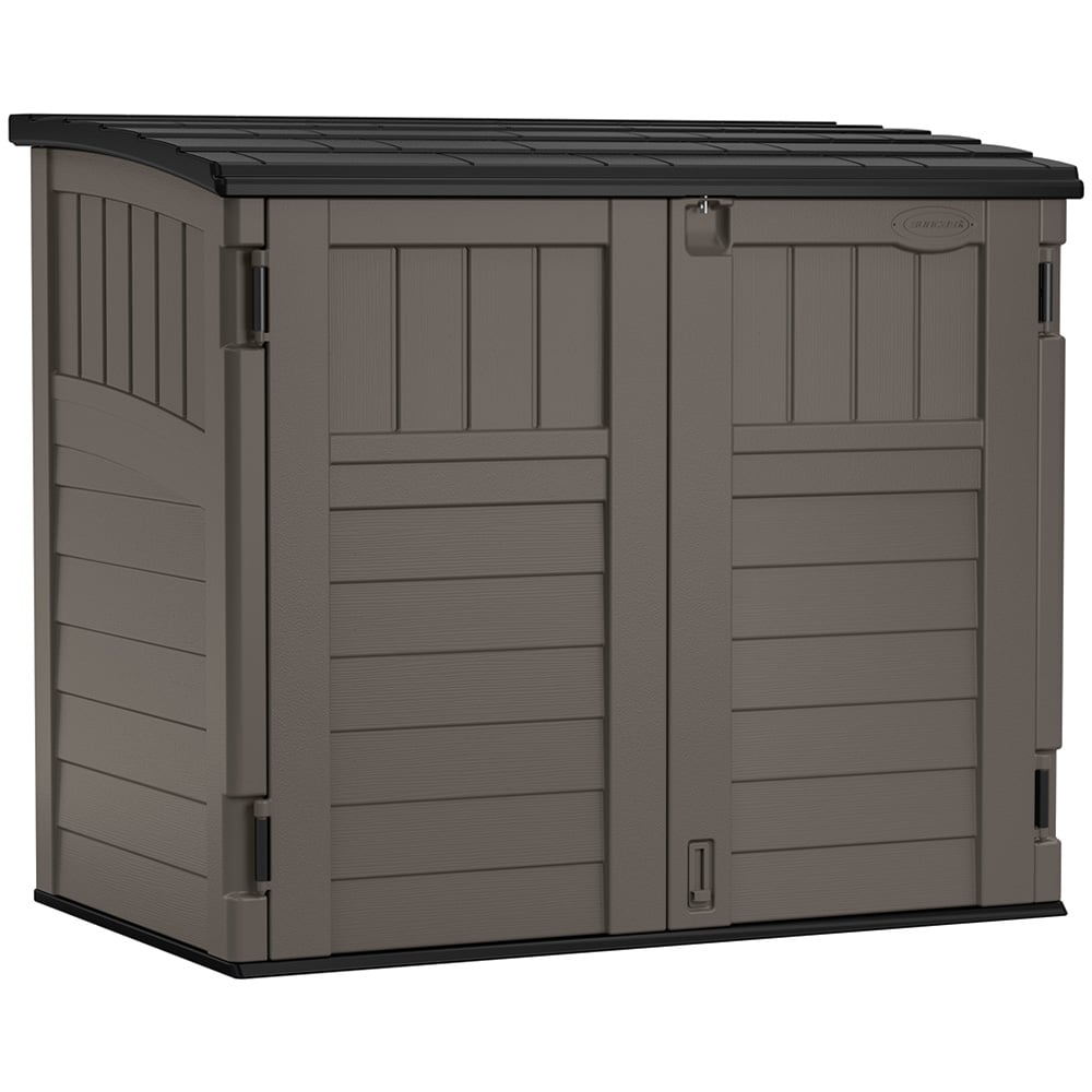Suncast 3.6 x 2.3ft Stone Grey Stow Away Wheelie Bin Shed Image 1